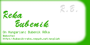 reka bubenik business card